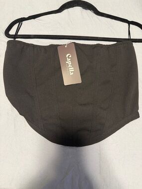 Capella Apparel Black High-Waist Women’s Shorts with Contour Seams